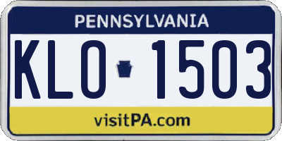 PA license plate KLO1503