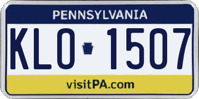 PA license plate KLO1507