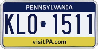 PA license plate KLO1511