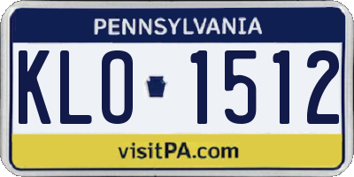 PA license plate KLO1512