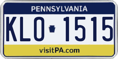 PA license plate KLO1515