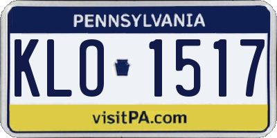 PA license plate KLO1517