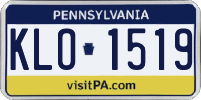 PA license plate KLO1519