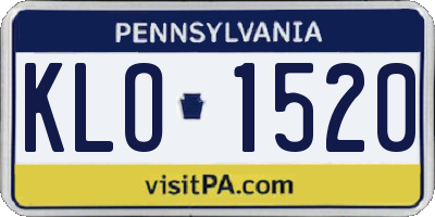PA license plate KLO1520