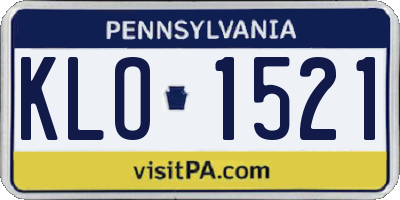 PA license plate KLO1521