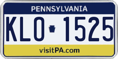 PA license plate KLO1525