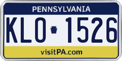 PA license plate KLO1526