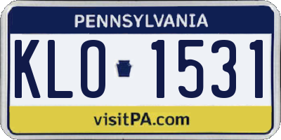 PA license plate KLO1531