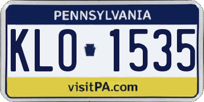 PA license plate KLO1535