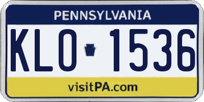 PA license plate KLO1536