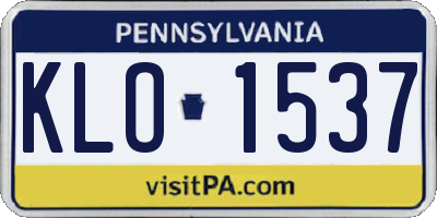 PA license plate KLO1537
