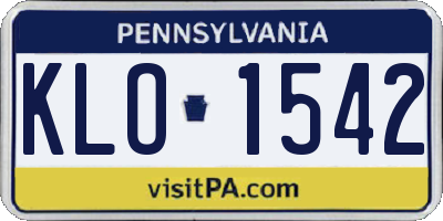 PA license plate KLO1542