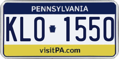 PA license plate KLO1550