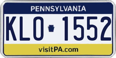 PA license plate KLO1552