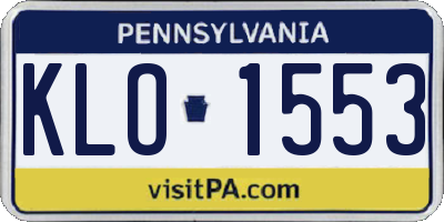 PA license plate KLO1553
