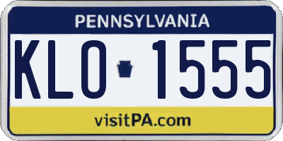 PA license plate KLO1555