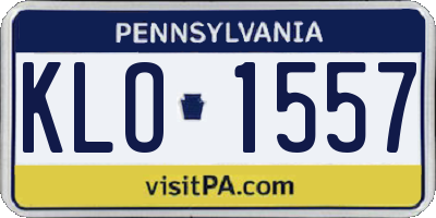PA license plate KLO1557