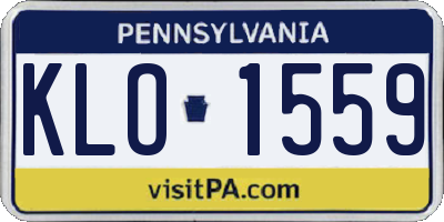 PA license plate KLO1559