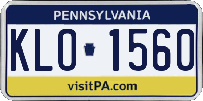 PA license plate KLO1560