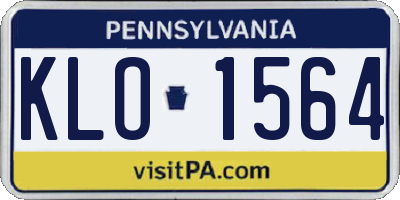 PA license plate KLO1564