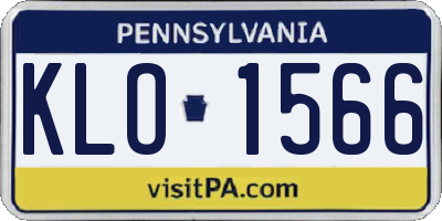 PA license plate KLO1566