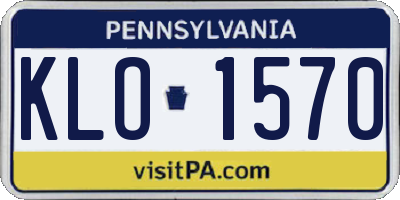 PA license plate KLO1570