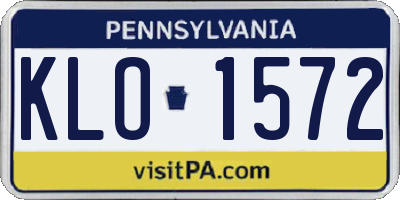 PA license plate KLO1572