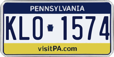 PA license plate KLO1574