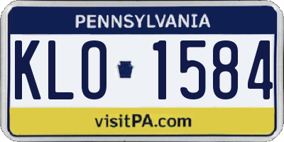 PA license plate KLO1584