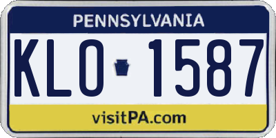 PA license plate KLO1587