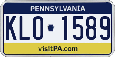 PA license plate KLO1589