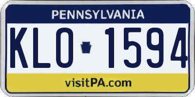 PA license plate KLO1594