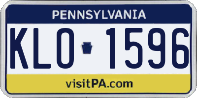 PA license plate KLO1596