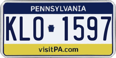 PA license plate KLO1597
