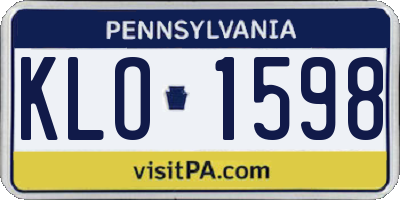 PA license plate KLO1598