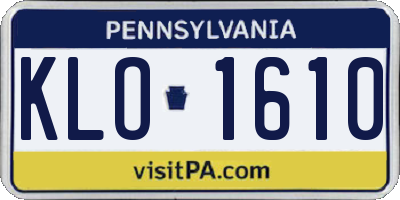 PA license plate KLO1610