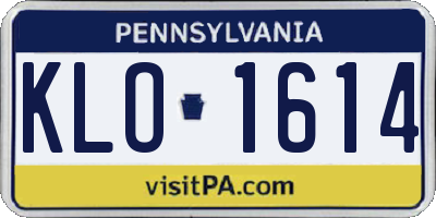PA license plate KLO1614