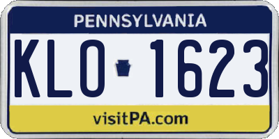 PA license plate KLO1623