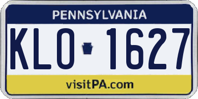 PA license plate KLO1627