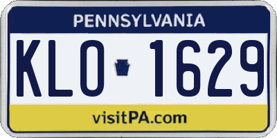 PA license plate KLO1629