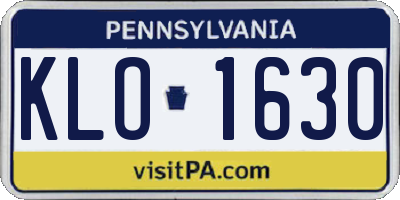 PA license plate KLO1630