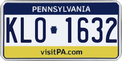 PA license plate KLO1632