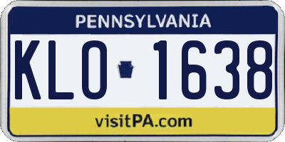 PA license plate KLO1638