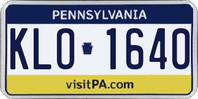 PA license plate KLO1640