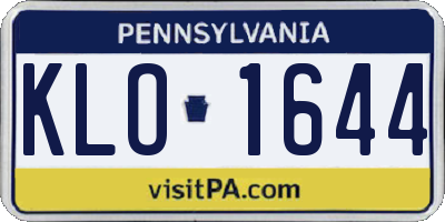 PA license plate KLO1644