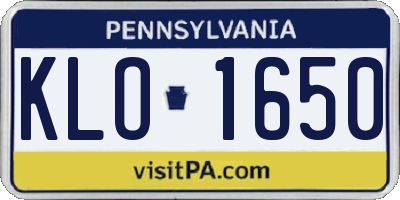 PA license plate KLO1650