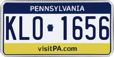PA license plate KLO1656