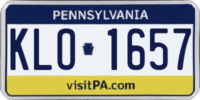 PA license plate KLO1657