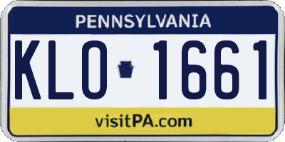 PA license plate KLO1661
