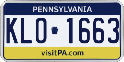 PA license plate KLO1663